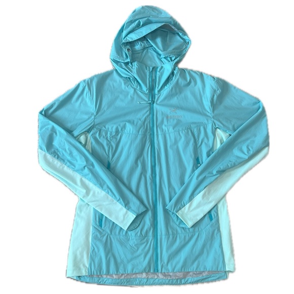 EUC Arc’teryx Atom SL Jacket Hoodie - Turquoise Teal Aqua Gray lightweight 17309 - Picture 1 of 9